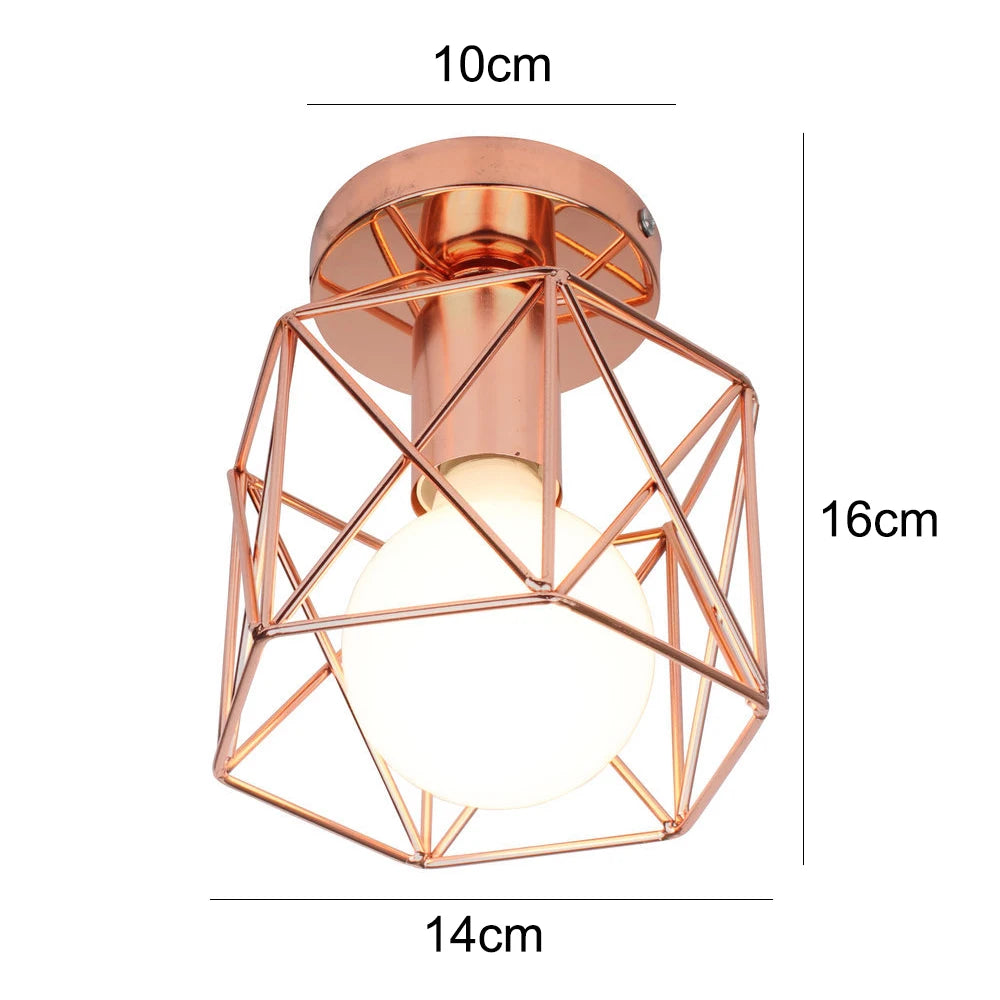 Vintage Industrial Retro Loft Metal Ceiling Lamp Shade Modern Ceiling Light for Aisle Indoor Cage Chandelier Lighting Fixures