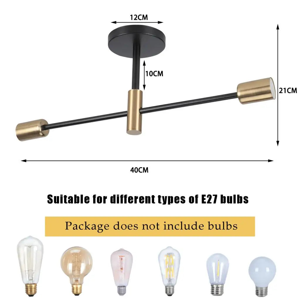 Industrial LED Ceiling Light Retro Loft Wrought Iron Ceiling Lamp Chandelier for Bedroom Living Room Indoor Lighting Fixture E27