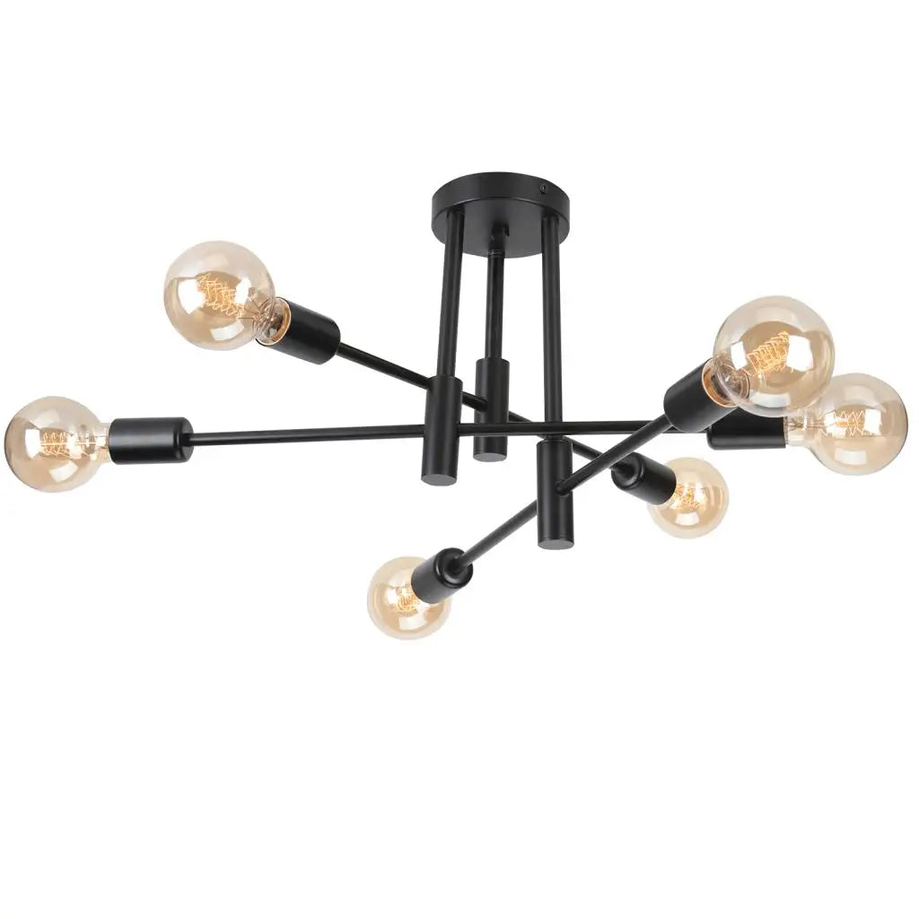 Industrial LED Ceiling Light Retro Loft Wrought Iron Ceiling Lamp Chandelier for Bedroom Living Room Indoor Lighting Fixture E27