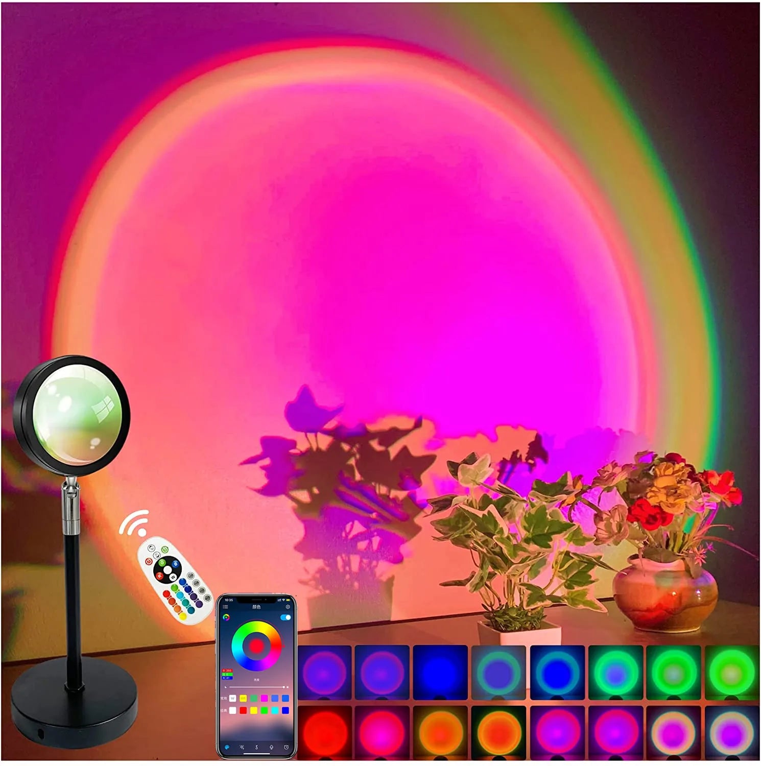 Smart Sunset Lamp Tuya LED Night Ligh USB RGB Smart Life APP Remote Projection For Room Decoration Photography Festival Birth