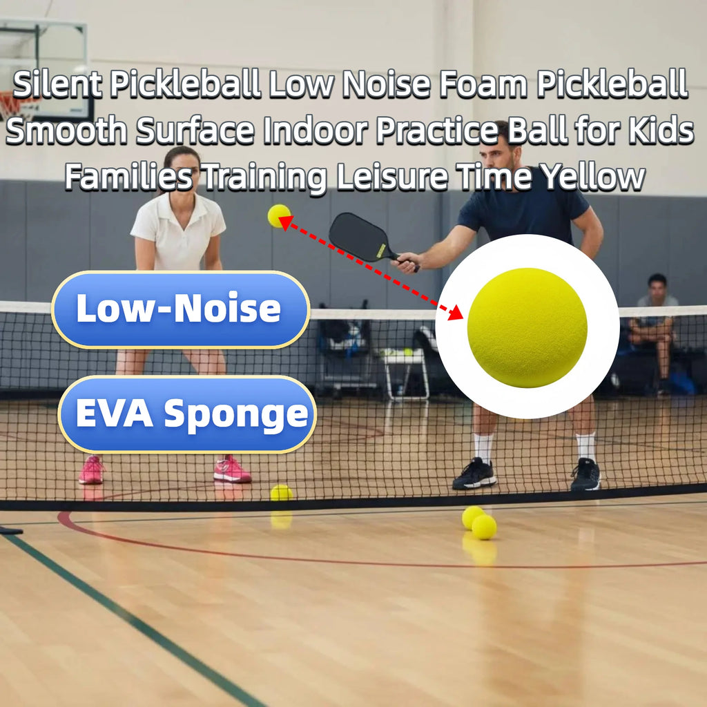 Silent Pickleball Low Noise Foam Pickleball Smooth Surface Indoor Practice Ball for Kids Families Training Leisure Time Yellow