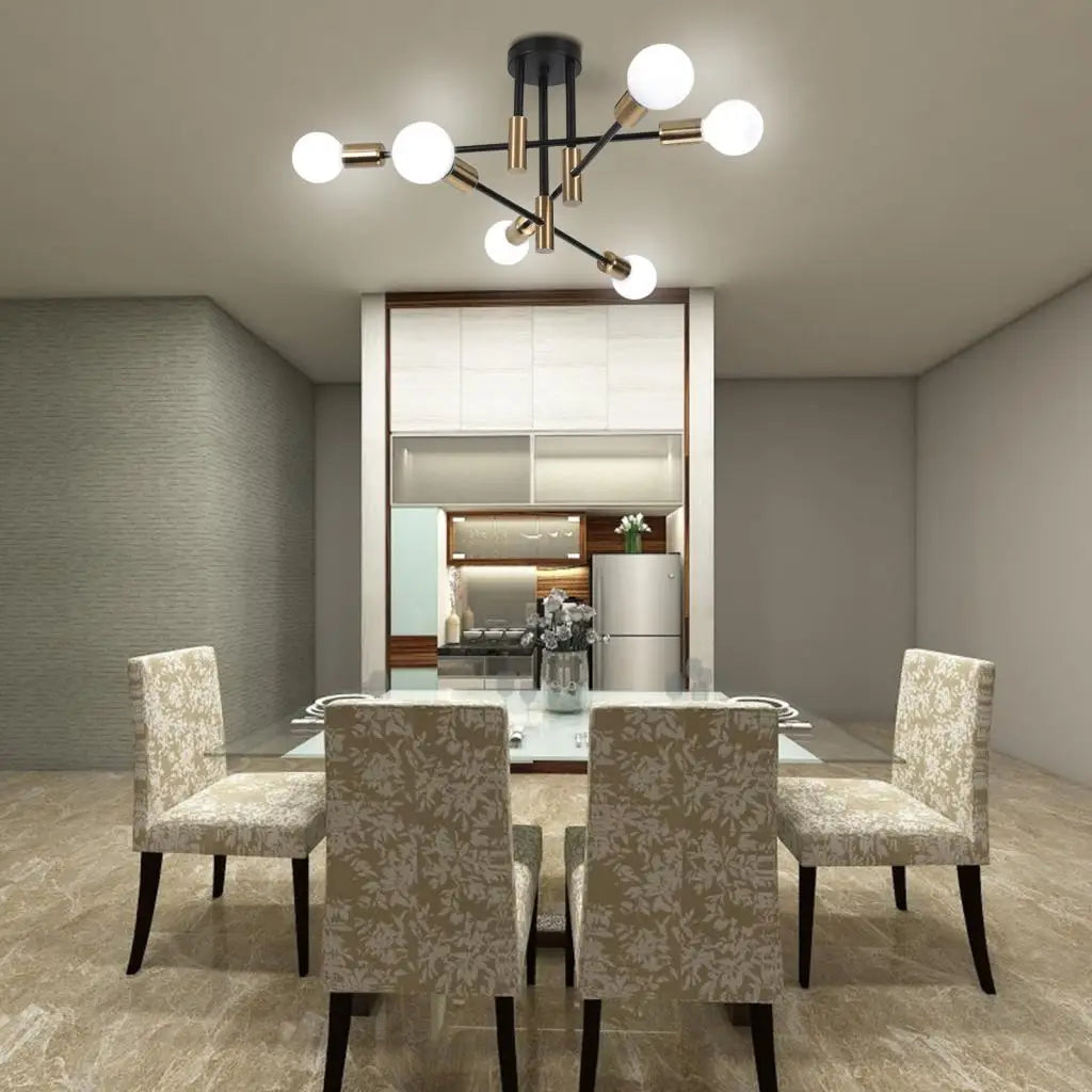 Industrial LED Ceiling Light Retro Loft Wrought Iron Ceiling Lamp Chandelier for Bedroom Living Room Indoor Lighting Fixture E27