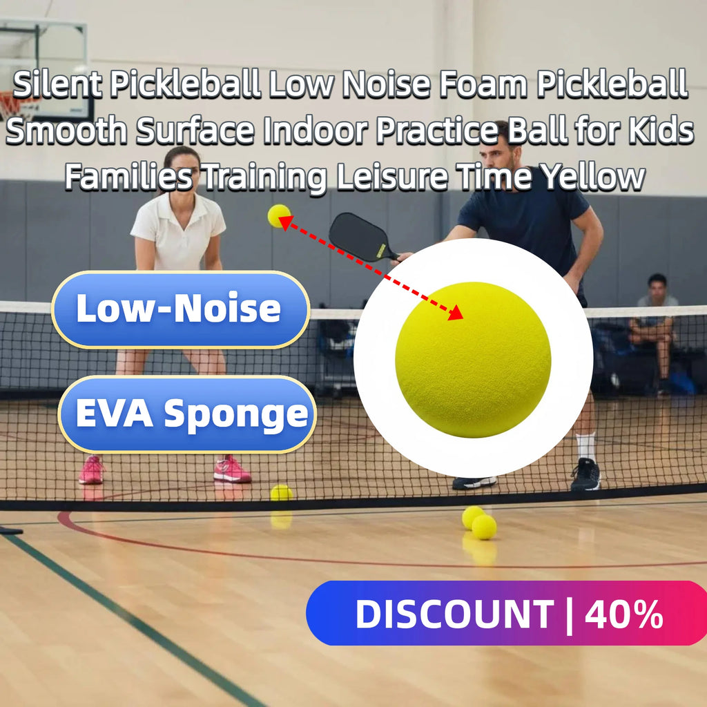 Silent Pickleball Low Noise Foam Pickleball Smooth Surface Indoor Practice Ball for Kids Families Training Leisure Time Yellow