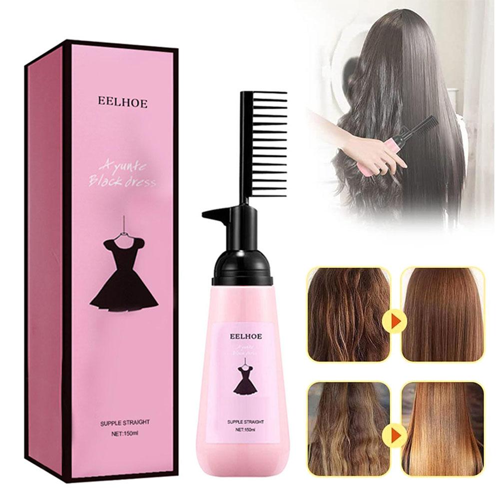Hair Straightening Cream Comb Nourishing No Hurting Repair Damaged Hair Keratin Smooth Care Improving Frizziness Ionperm