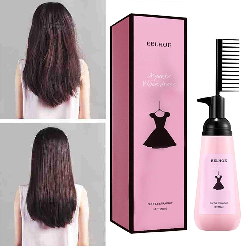 Hair Straightening Cream Comb Nourishing No Hurting Repair Damaged Hair Keratin Smooth Care Improving Frizziness Ionperm