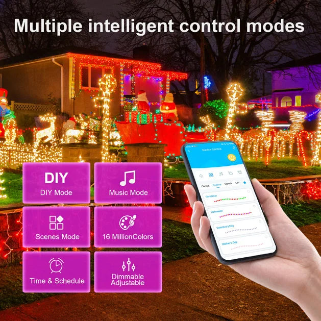 15M/Roll Energy-Saving for Fairy Lights Remote App Control Dimmable White Shade USB Powered for Bedroom Wedding Lighting