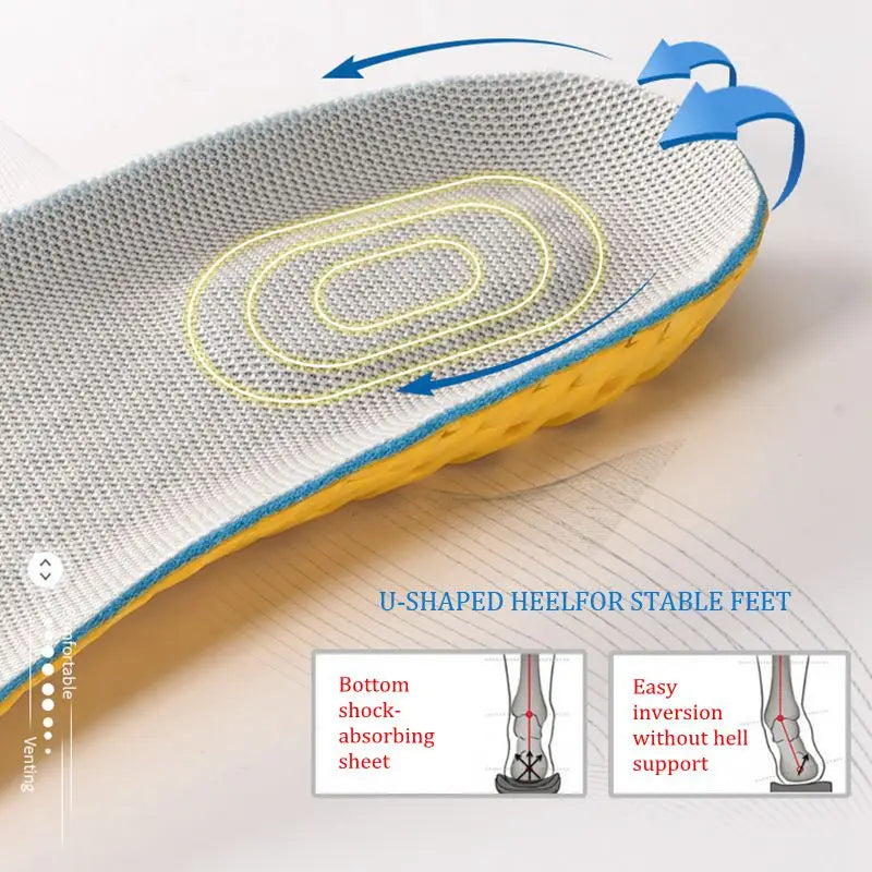 Memory Foam Insoles For Shoes Sole Mesh Deodorant Breathable Cushion Running Insoles For Feet Man Women Orthopedic Insoles