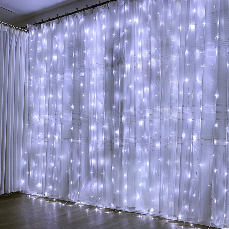 3*3m 300 LED Window Curtain Christmas Decoration Fairy Lights for Wedding Party Home House Decorate