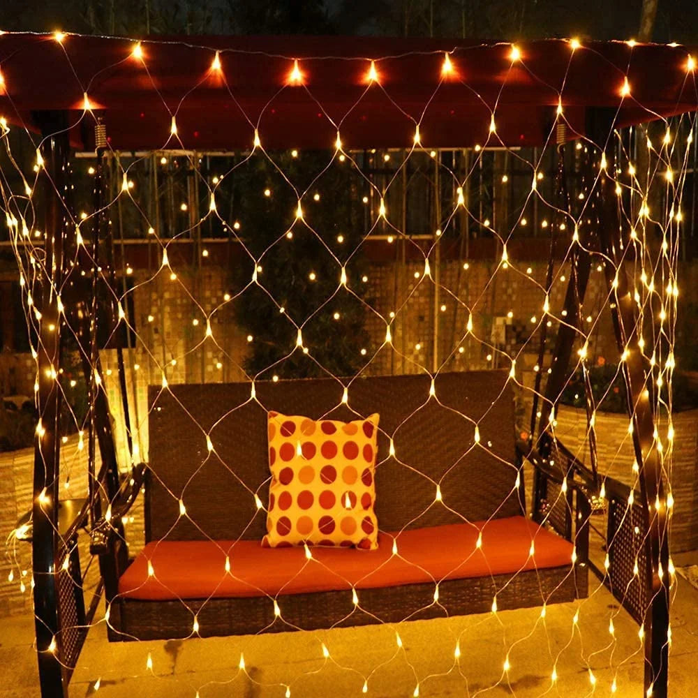 Holiday Net Lights Series Outdoor Christmas Strip Fairy Lights for Party/Arch/Patio/Tree/Bistro/Curtain Decorations