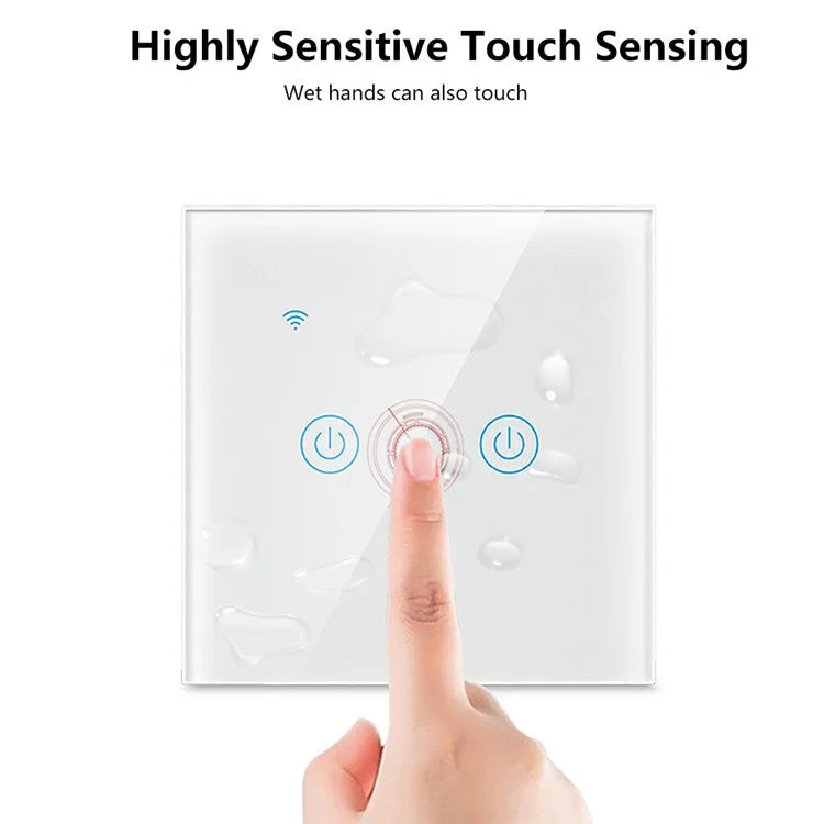 Touch Panel Wall Wifi Smart Home Lighting Timing Switch Voice Control 1 Button Black/Golden/White With APP Alexa Use