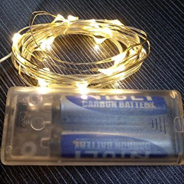 1m 10 LED 2AA Battery Operated Christmas Copper Wire String Fairy Lights