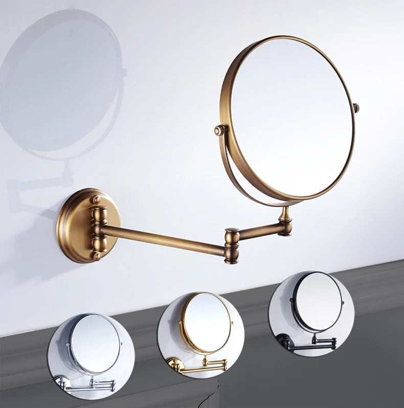 Bathroom Accessories Makeup Mirror Bath Mirror Antique Bronze Wall Mounted Magnifier Bathroom Mirrors Bathroom Hardware-80290