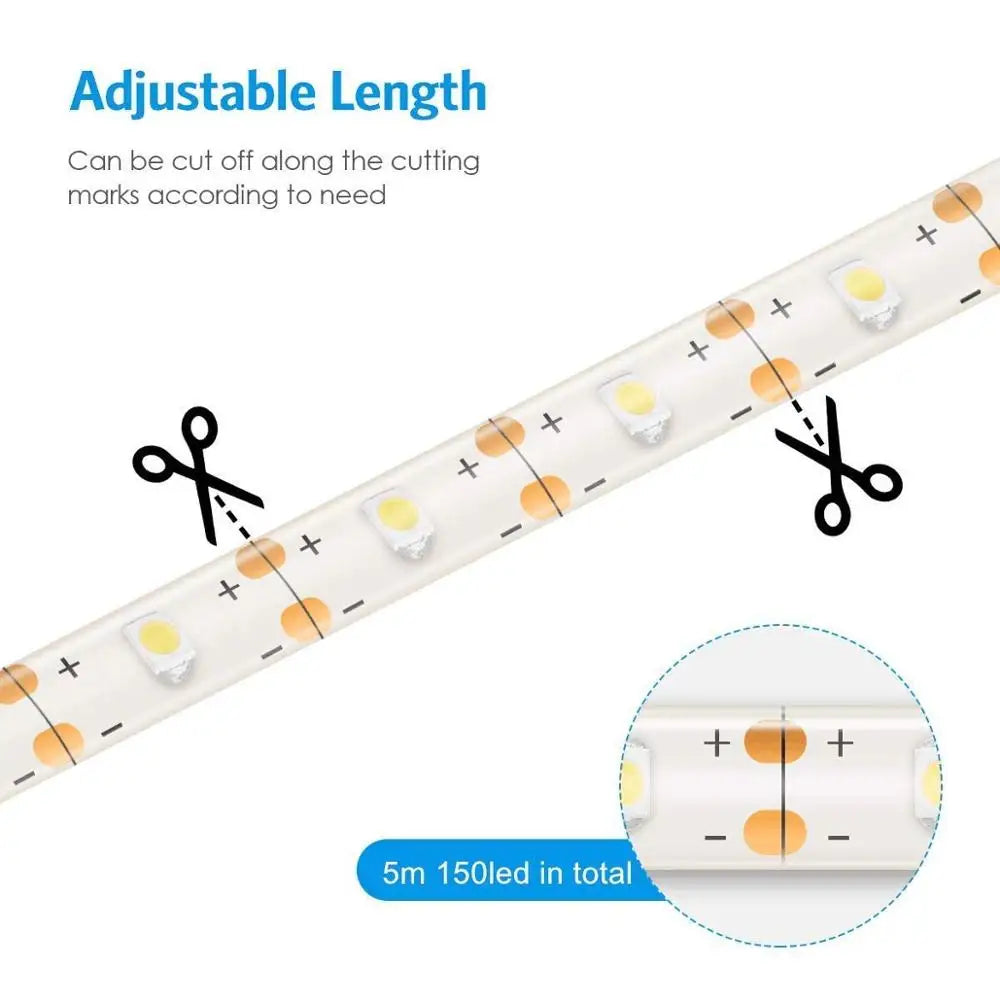 Waterproof RGB Solar Powered LED Strip Light Outdoor Garden Tape String Lights Fairy Lights for Christmas Party Decor