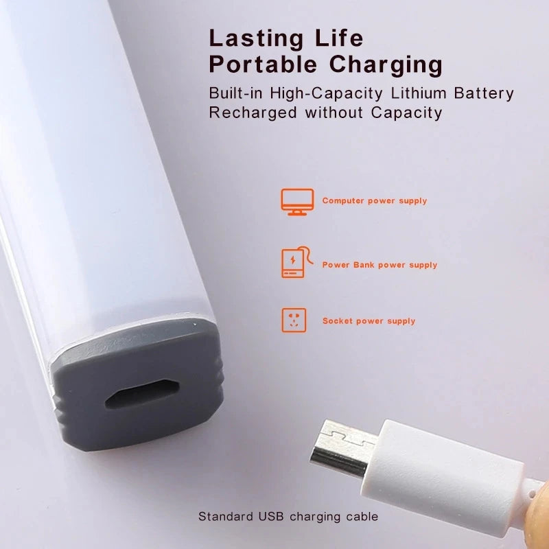Smart Motion Sensor LED Night Light Bedroom Night Lamp Wireless Dimming USB Charging Night Lamps Cabinet Kitchen Lighting
