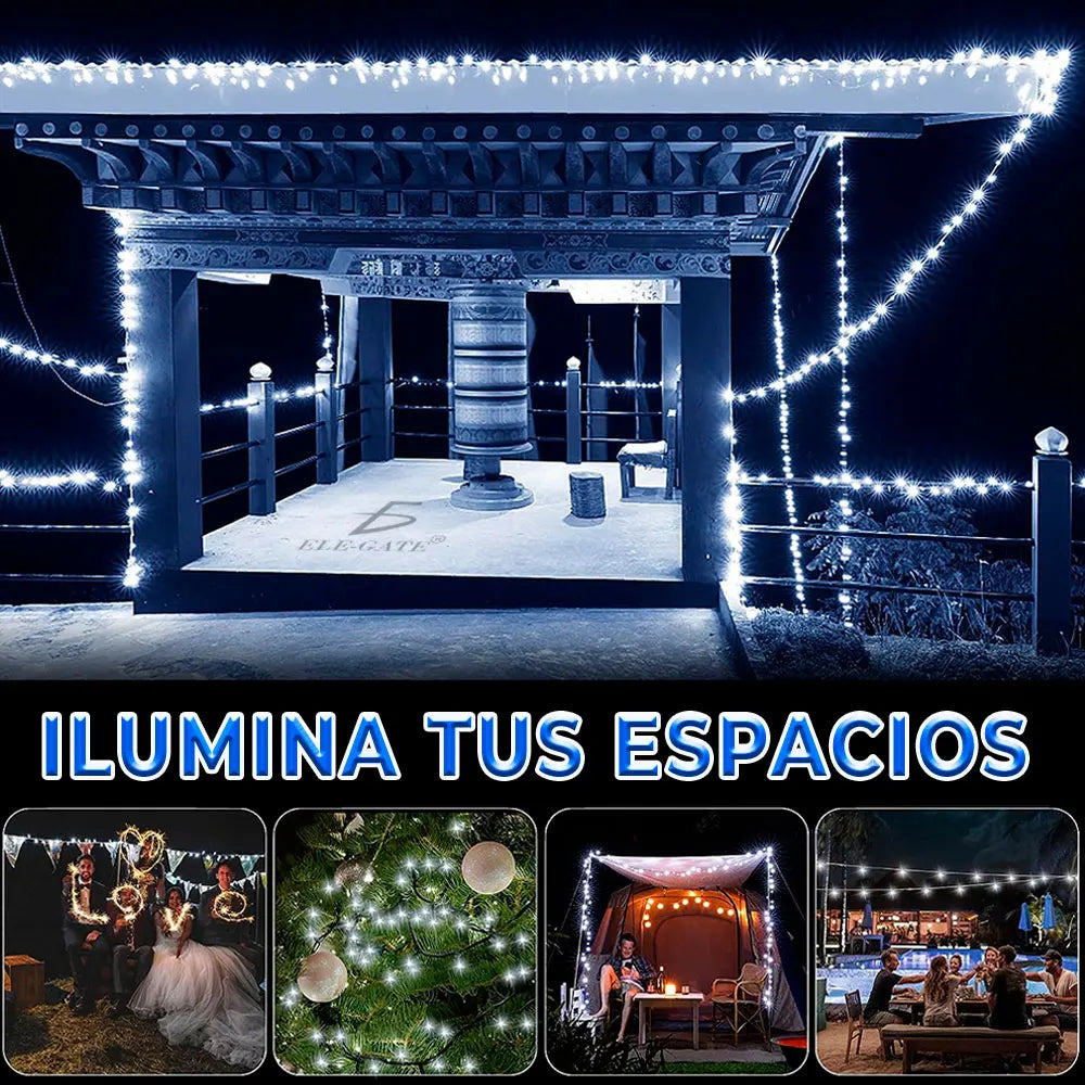 ELEGATE B3054 IP68 30 Meter Solar String Lights with 300 LED Lights High CRI 90 Christmas Outdoor Use Made in Mexico