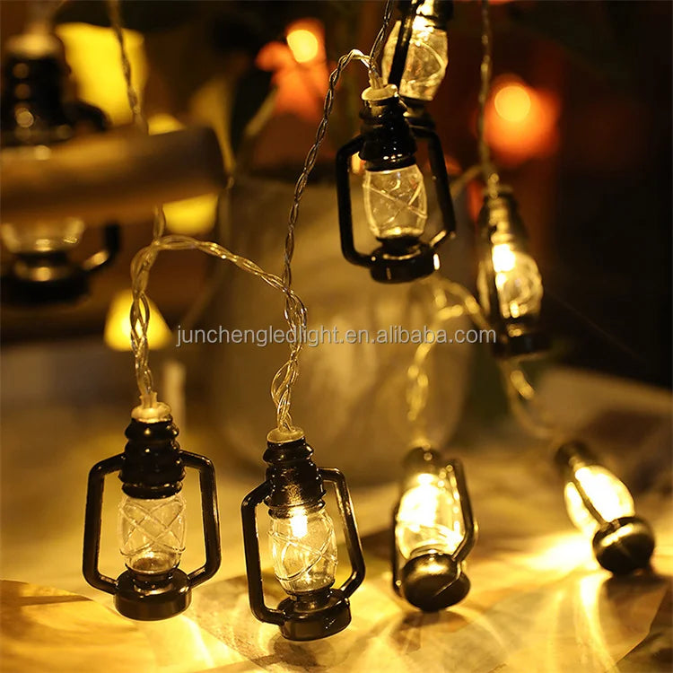 10/20 Led Fairy Lights Retro Kerosene Lamp LED String Lights Christmas Light Battery Powered Outdoor Yard Home Party Decoration