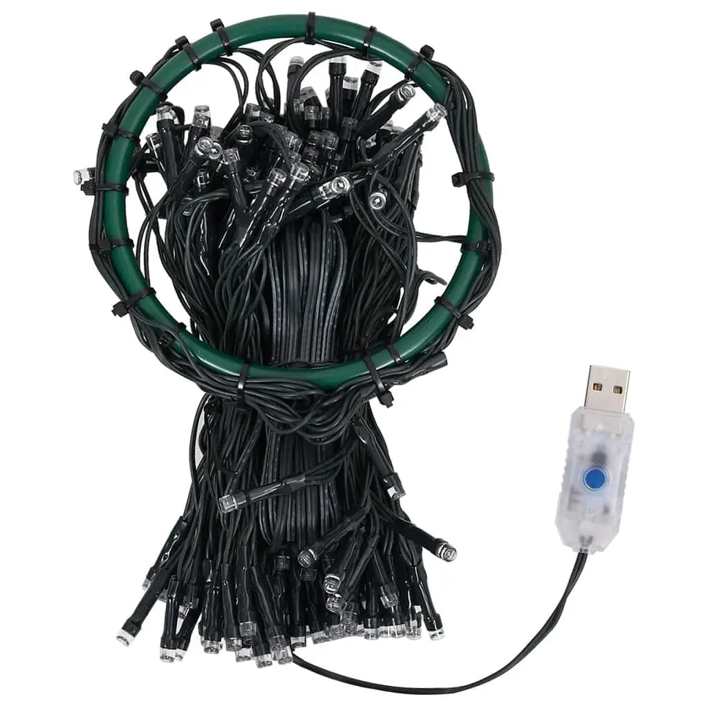W2B VidaXL Light Blue PVC Christmas Lights Tree Fairy Lights for Trees up to 82.7 in