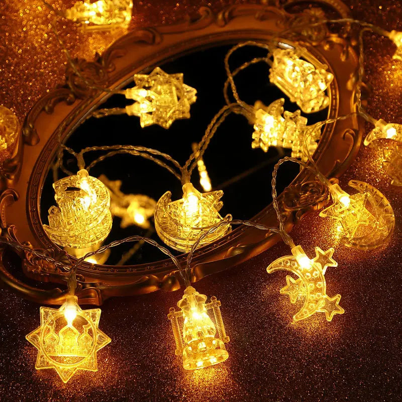 3M 6M 1.5M LED String Lights Ramadan Star Moon Fairy Lights for Christmas Eid Mubarak Decorations IP44 Rated Festive Home Decor