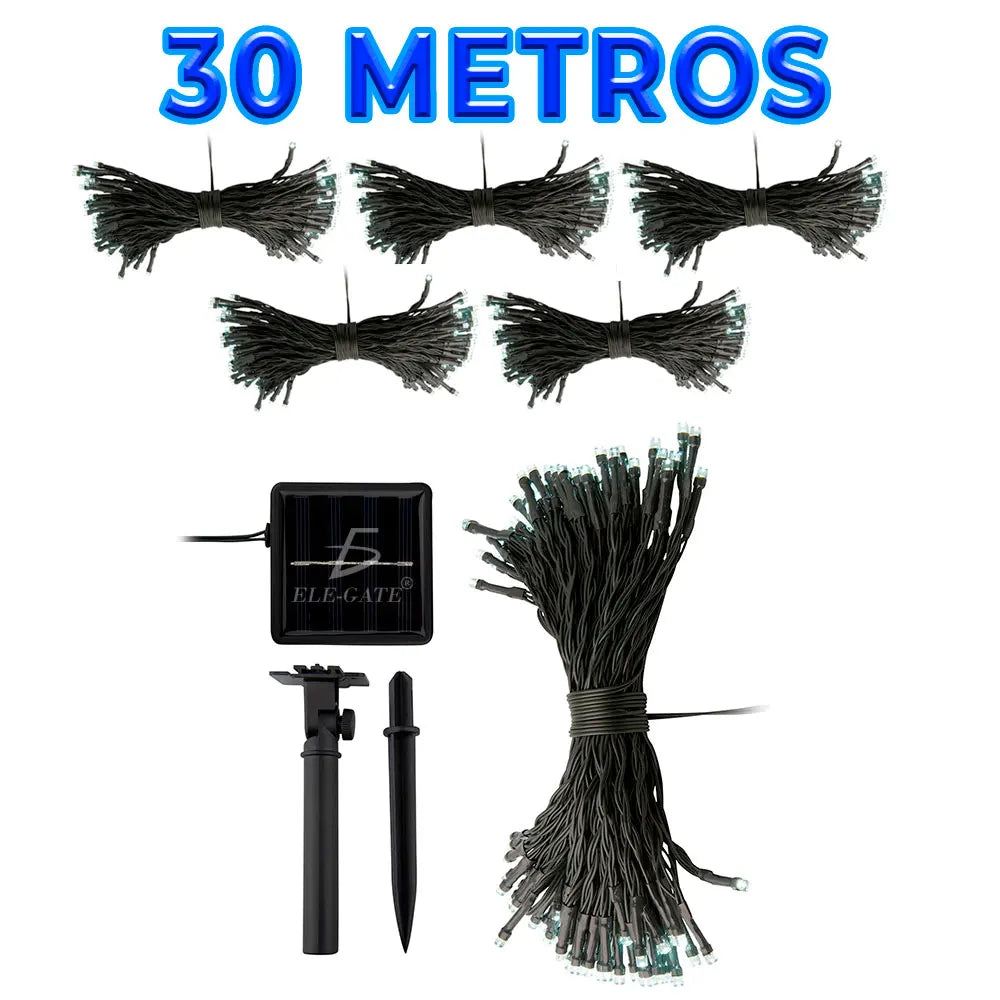 ELEGATE B3054 IP68 30 Meter Solar String Lights with 300 LED Lights High CRI 90 Christmas Outdoor Use Made in Mexico