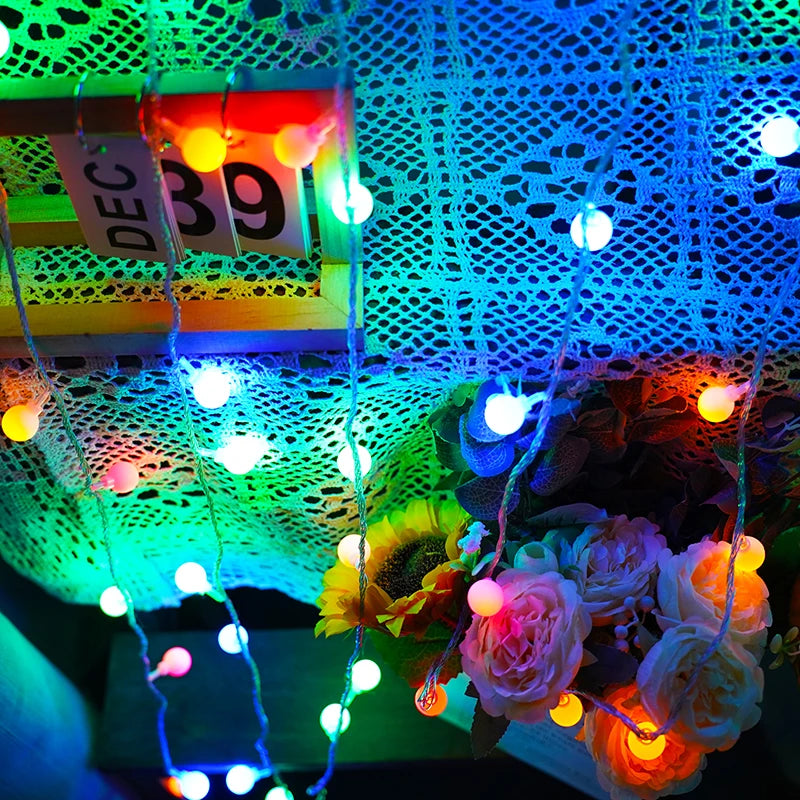 LED Globe Ball  Outdoor Indoor String Lights Battery Operated Fairy Lights  for Bedroom Dorm Patio Garden Christmas Party