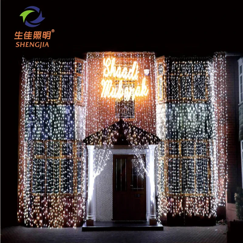 Wholesale 10m Plastic Christmas Wedding Outdoor IP65 Cascading Falling Drop LED Fairy Lights Tree Decoration