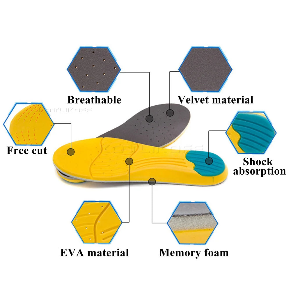 Running Sport Basketball Insoles For Feet Deodorant Breathable Sneaker Inserts Cushion Memory Foam Shoe Insole Unisex 1 Pairs
