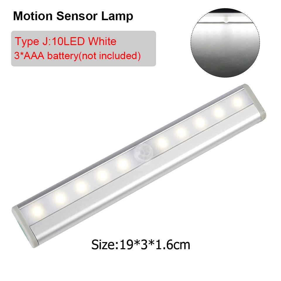 Smart Motion Sensor Night Light Battery Operated LED Lamp for Bedside Kids Bedroom Hallway Pathway Toilet - Automatic Lighting