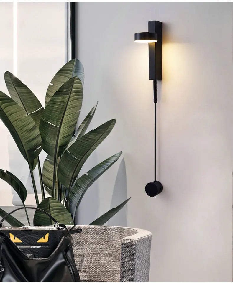 Led indoor wall lamps rotation dimming switch led wall light modern stai wall deco wall sconce livingroom golden led luminaire