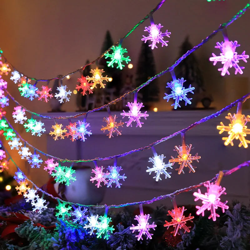 LED Snowflakes  Indoor String Lights Battery Operated Fairy Lights  for Bedroom Dorm Patio Garden Christmas Party