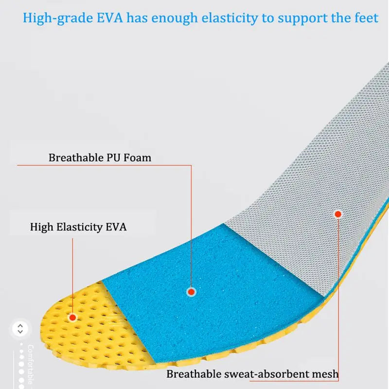 Memory Foam Insoles For Shoes Sole Mesh Deodorant Breathable Cushion Running Insoles For Feet Man Women Orthopedic Insoles