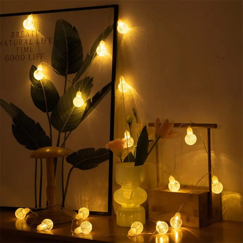 13Ft Big Bubbles Ball Led String Lights  20 LED Christmas Fairy Lights Battery Operated with 2 Modes Indoor  Decorations