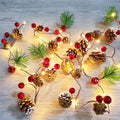 Battery Powered 2m Christmas Copper Wire Pine Cones LED Lights for Home Christmas Garland Tree Bedroom Fairy Lights Holiday