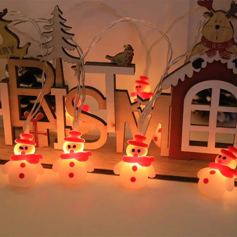 Snowmen Bells Christmas Trees Santa Claus Battery String Lights  Indoor Outdoor Fairy Lights for Holiday Party Room