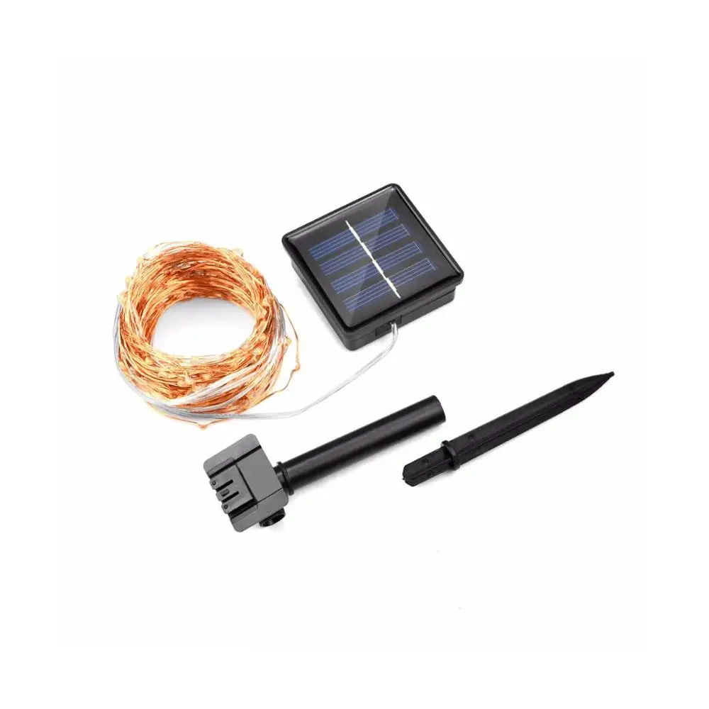 IP65 10m 100leds Solar String Lights Flexible LED Copper Wire Lights Christmas String Lights