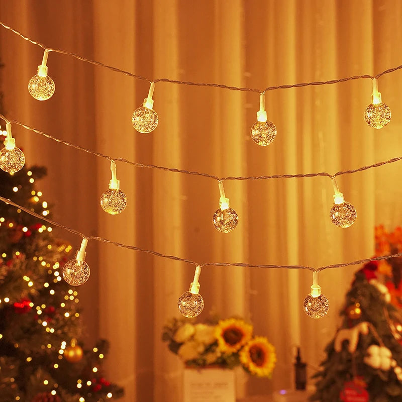 LED Bubble  Balls  Outdoor Indoor String Lights Battery Operated Fairy Lights  for Bedroom Dorm Patio Garden Christmas Party