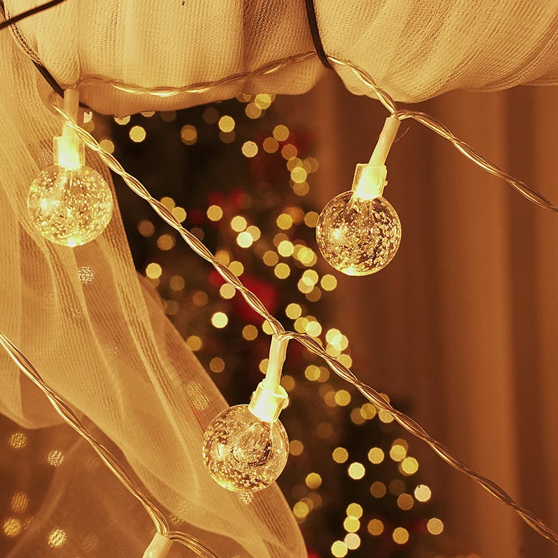 LED Bubble  Balls  Outdoor Indoor String Lights Battery Operated Fairy Lights  for Bedroom Dorm Patio Garden Christmas Party