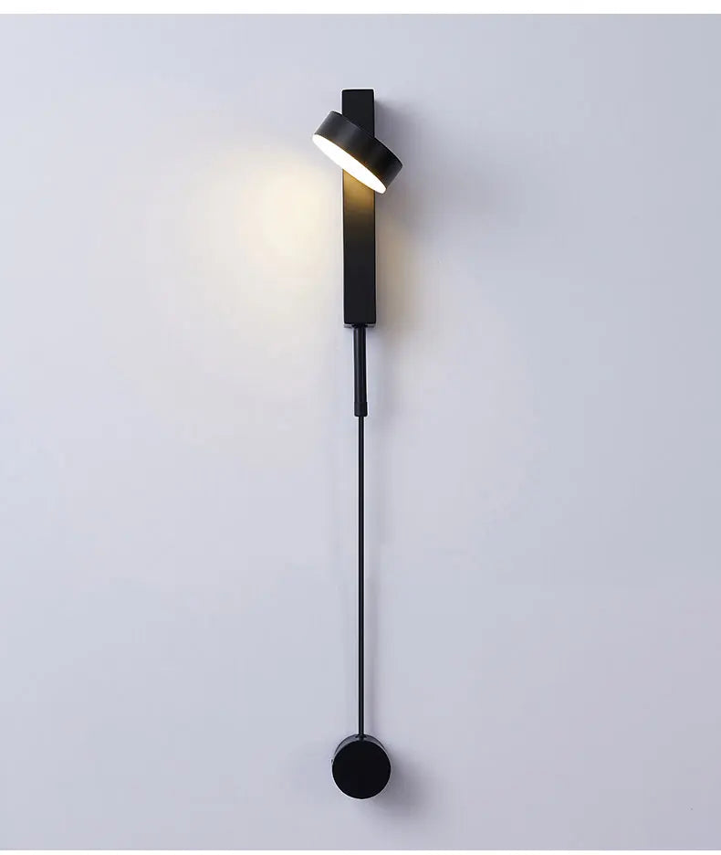 Led indoor wall lamps rotation dimming switch led wall light modern stai wall deco wall sconce livingroom golden led luminaire