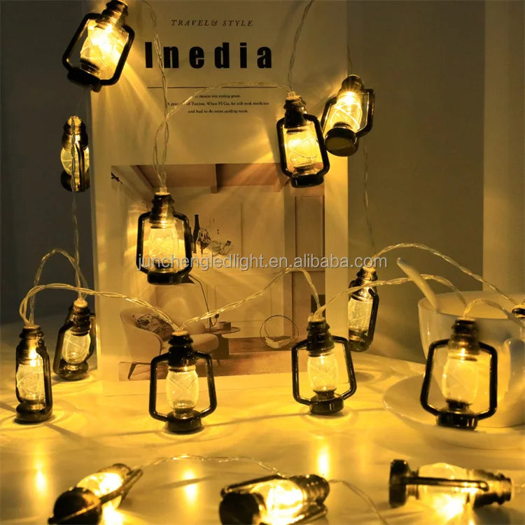 10/20 Led Fairy Lights Retro Kerosene Lamp LED String Lights Christmas Light Battery Powered Outdoor Yard Home Party Decoration