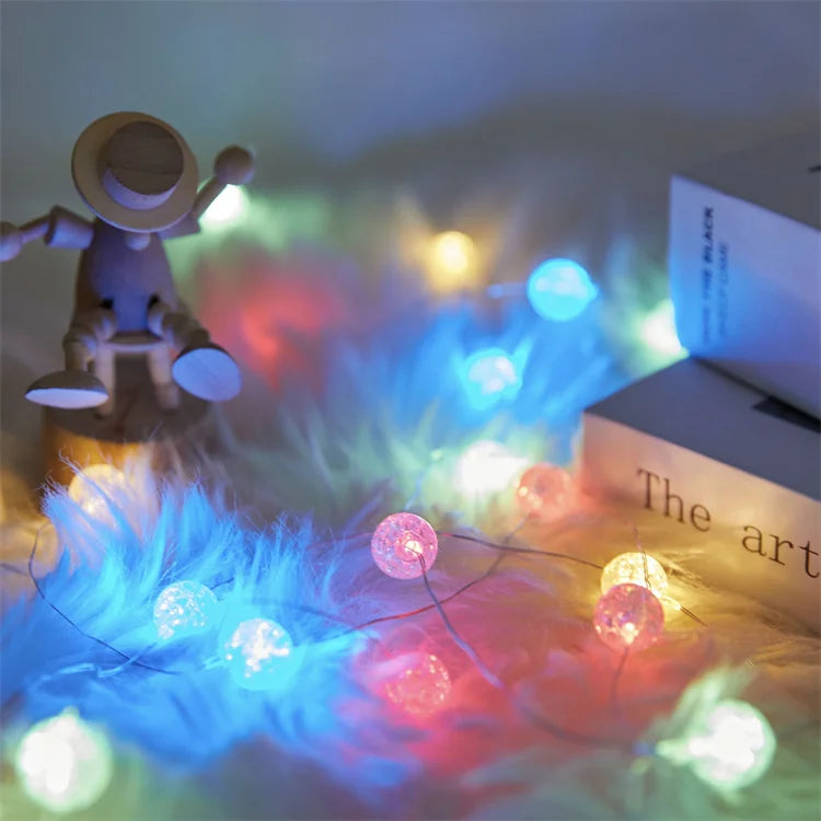 Bead Blossom Flower Garland Battery Powered LED String Fairy Lights Crystal Flowers for Indoor Wedding Christmas Decoration