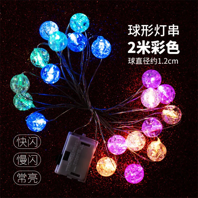 Bead Blossom Flower Garland Battery Powered LED String Fairy Lights Crystal Flowers for Indoor Wedding Christmas Decoration