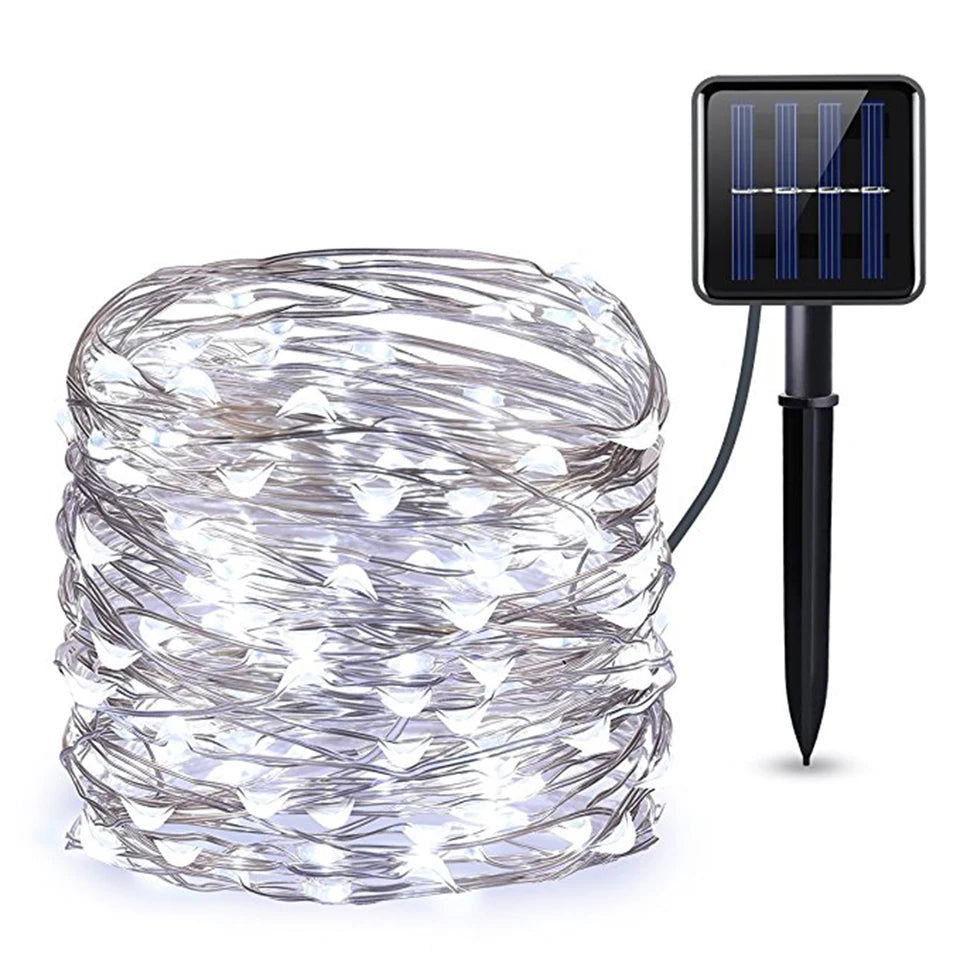 Holiday Living Lights Camping Light Rechargeable Solar 110M Led Flexible LED Copper Wire Christmas Fairy Solar String Lights