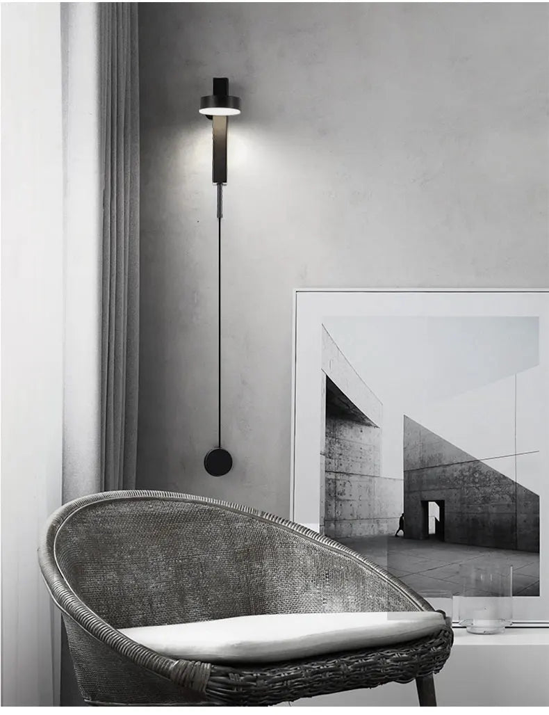 Led indoor wall lamps rotation dimming switch led wall light modern stai wall deco wall sconce livingroom golden led luminaire