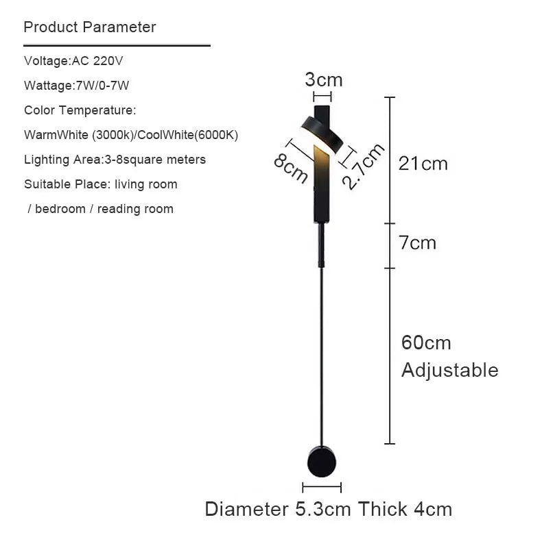 Led indoor wall lamps rotation dimming switch led wall light modern stai wall deco wall sconce livingroom golden led luminaire