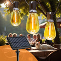 S14 100ft Solar String Lights Waterproof Outdoor Garden Patio Backyard 50 Bulbs 2700K Warm White Energy-Saving