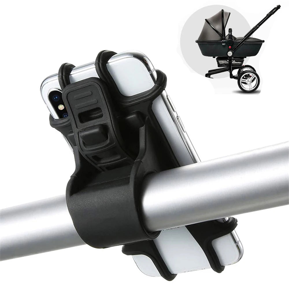 Universal stroller Baby Stroller Accessories  Silicone Phone Holder Mobile Phone Holder for pram Moto Bicycle GPS Mount Bracket
