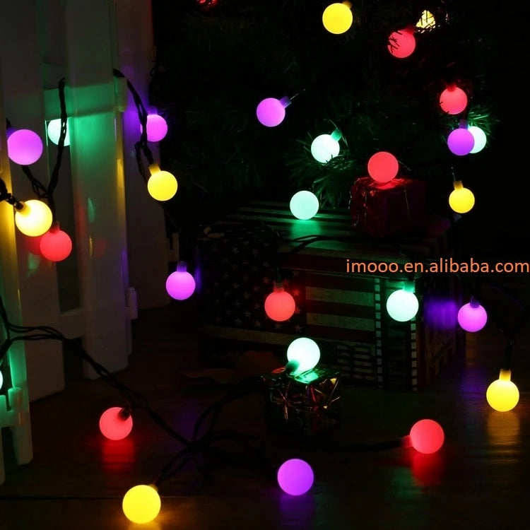 Factory Price Solar LED Ball String Lights 7 Meters Waterproof Fairy Lights Garland Garden Lawn Tree Outdoor Decoration Lights