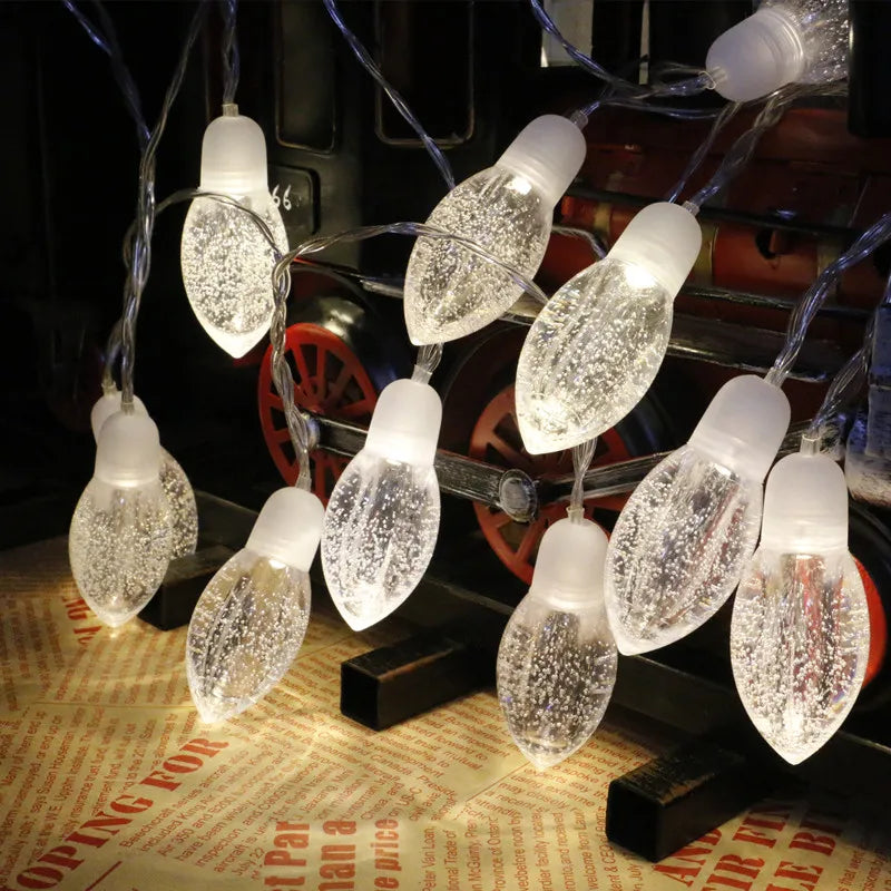 13Ft  Big Bubbles Pinecone Led String Lights  20 LED Fairy Lights Battery Operated with 2 Modes Indoor  Decorations