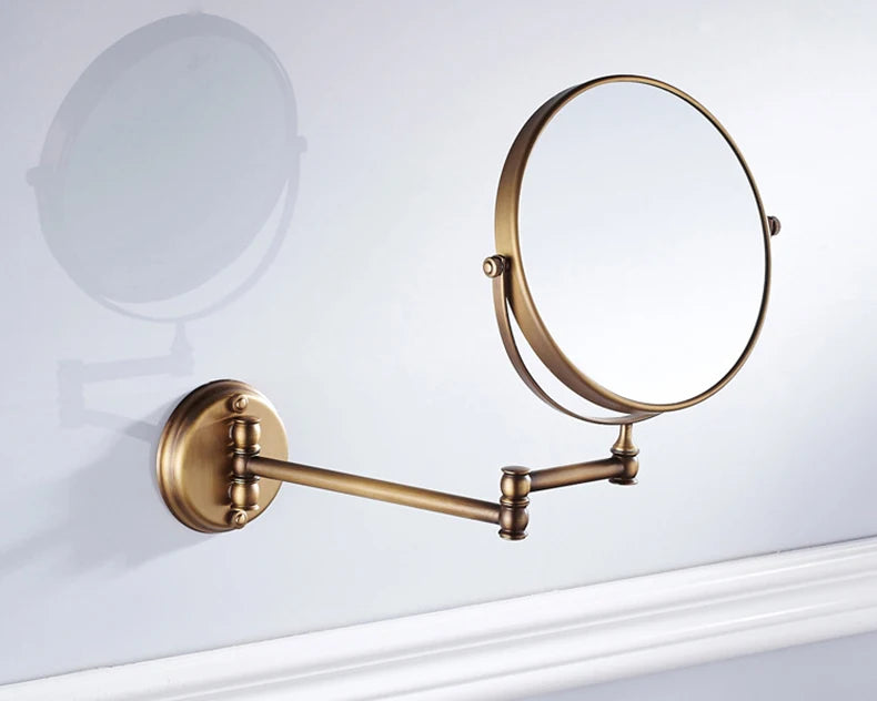 Bathroom Accessories Makeup Mirror Bath Mirror Antique Bronze Wall Mounted Magnifier Bathroom Mirrors Bathroom Hardware-80290
