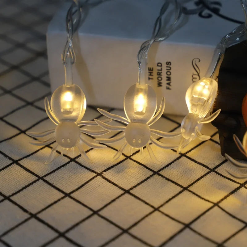 Halloween Purple Green Spider String Lights Fairy Lights for Halloween Party Decor Halloween Lighting House Garden Yard Decor