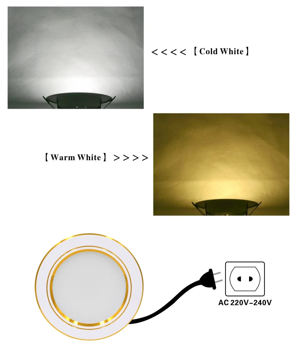 Led Downlights 220v Led Ceiling Light 5W 9W 12W Recessed Down light Round Led Panel Light 15W 18W LED Spot light Indoor Lighting